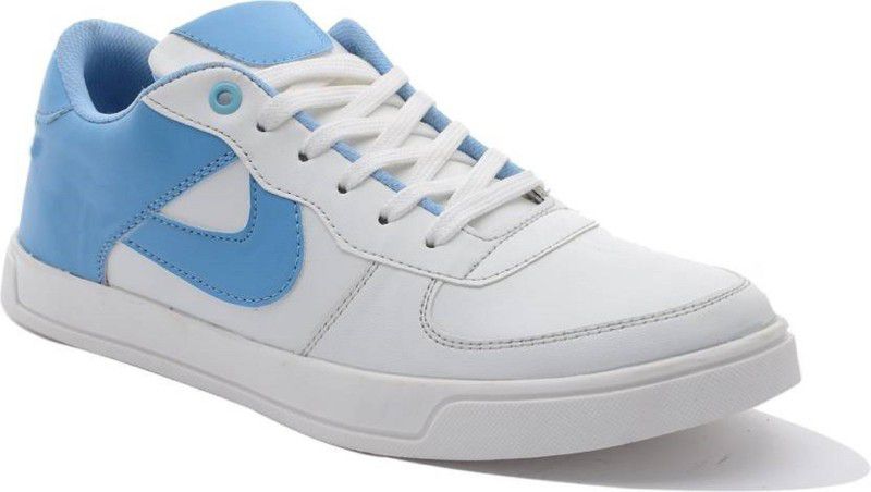 Sneakers For Men  (White, Blue)