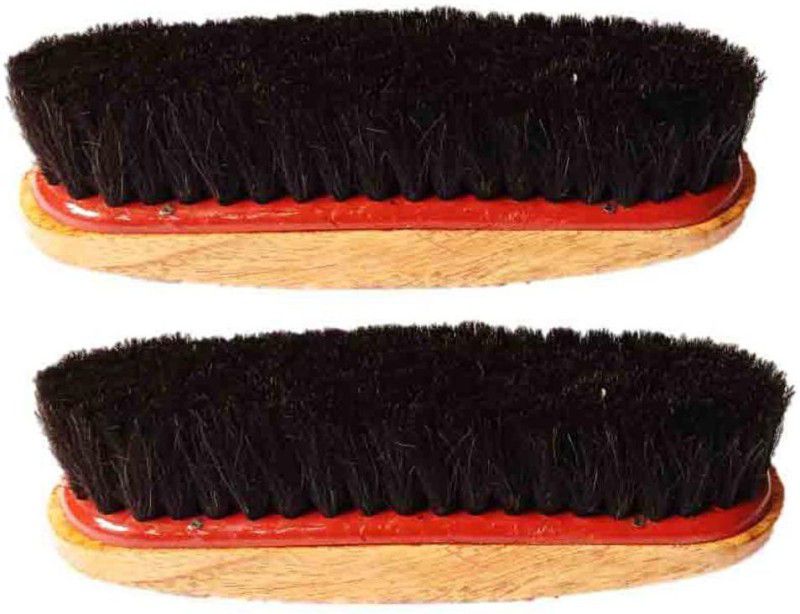 Macaw Shoe Polish Shiner Brush Wooden And Animal Hair Shoe Polish Brush - Black Brush  (160 ml, Black)
