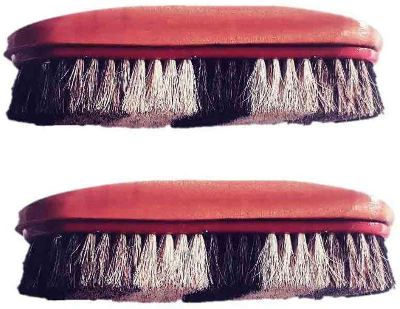 Macaw 100% Brand New Wooden Bristle Shoe Shiner Cleaner Brush Set Of 2 Brush  (160 ml, Multicolor)