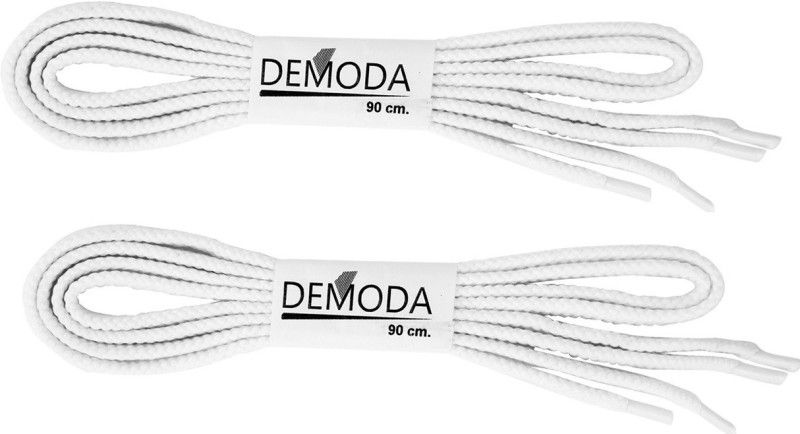 DE'MODA Flat White Hollow Thick Shoelace (90cm) for Casual shoes ,Sports Shoes Shoe Lace  (White Set of 2)