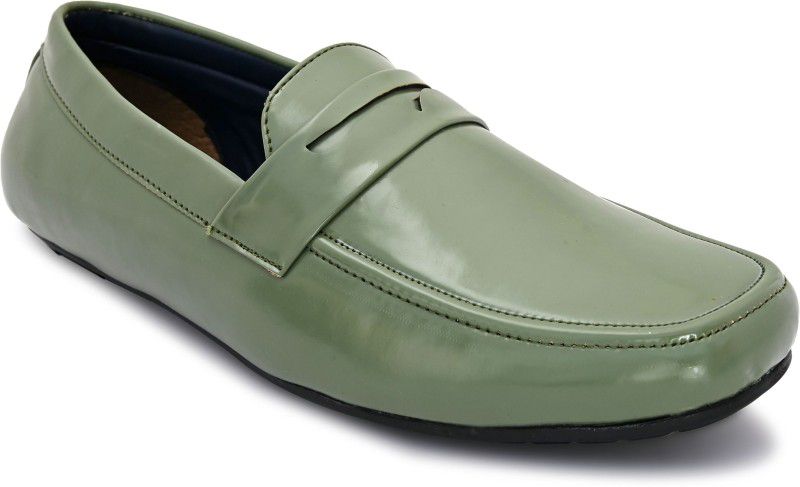 Cobbler Stone Synthetic Loafer TPR Slip-on Dom302 Olive Loafers For Men  (Olive)