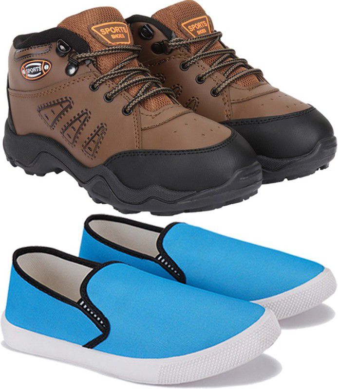 Men Multicolor Casual Sneakers Shoes (Pack of 2) (Combo(ZO)-397-1198) Sneakers For Men  (Brown, Blue)