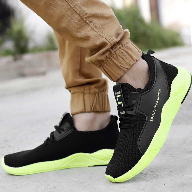 Sneakers For Men  (Green, Black)