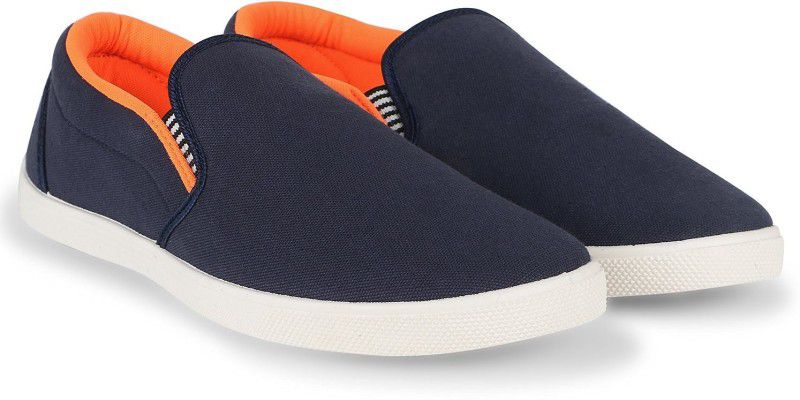 Loafers For Men  (Blue, Orange)