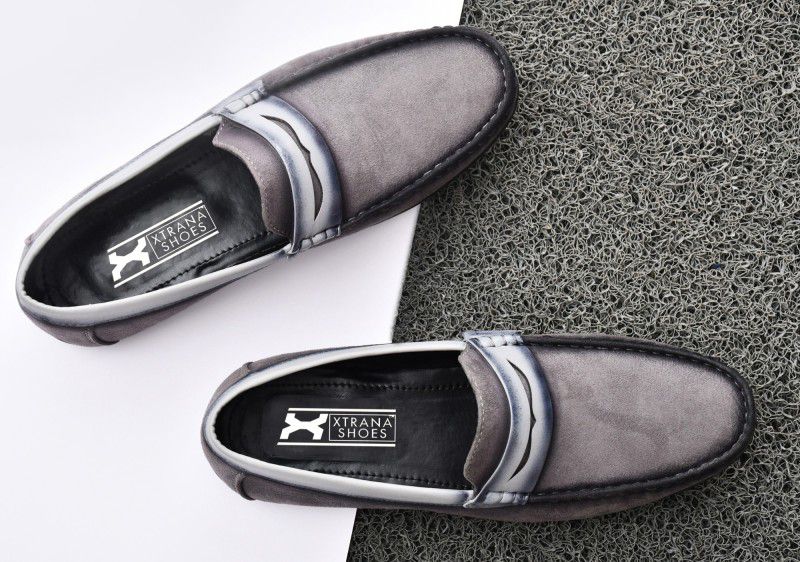 Men's Loafer Loafers For Men  (Grey)