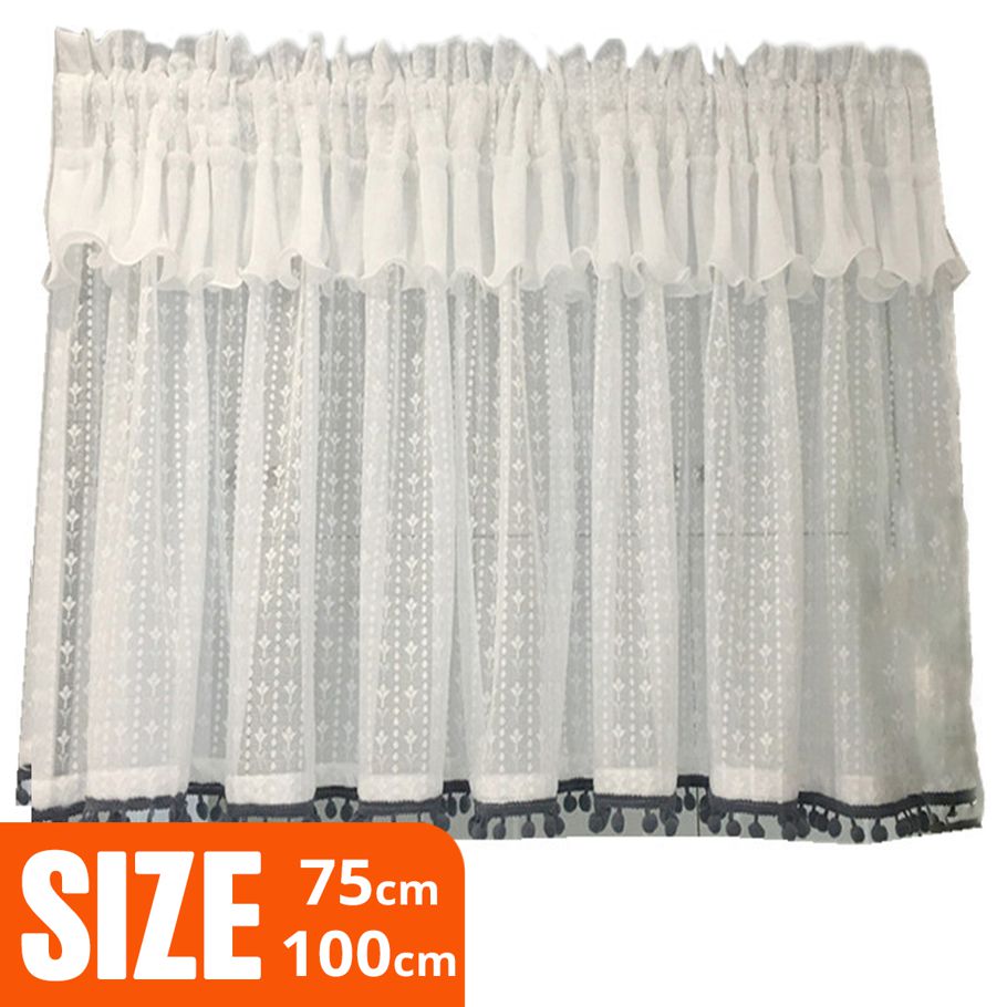 Short Curtain Easy to Install Stylish Cotton Eye-catching Punch-free Home Curtain for Home