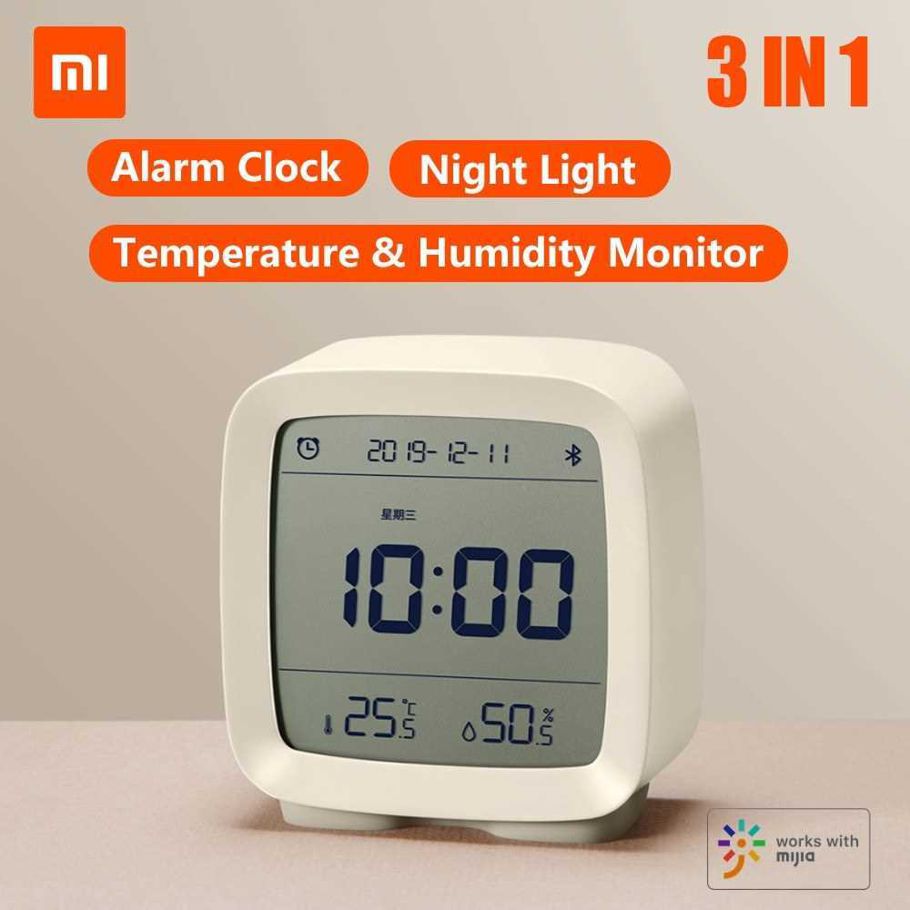 Xiaomi_Qingping Bluetooth Alarm Clock 3 in 1 Temperature/Humidity Sensor Monitor Mijia Night Light