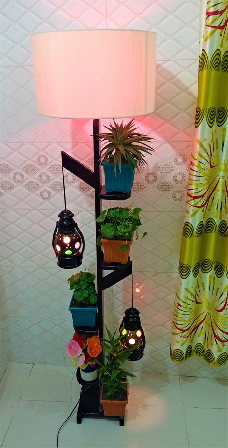 Floor Lamp //Corner Lamp //Lamp shade stand with lamp (without show piece)-প্রদীপের সাথে ল্যাম্প শেড স্ট্যান্ড