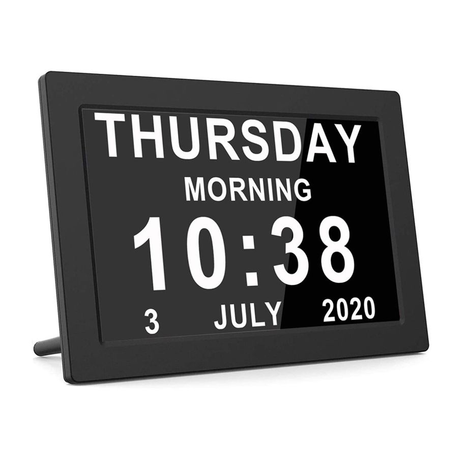 Dementia Clocks,Calendar Clock,Digital Clock with Large Digits Display,Alarm Clock with HD Digital Photo Frame,UK Plug