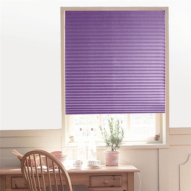 WEFILM Adhesive Roller Blinds Window Pleated Zebra Blinds And Shades Blind Roller Blackout Curtain For Bedroom Living Room Balcony