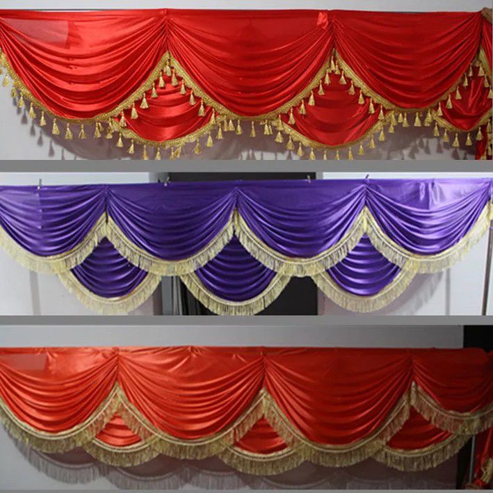Curtain palmet  European-style Velvet Red Curtains Valance Curtains for Living Room Bedroom Marriage Room Bay Window Curtains Valance Custom