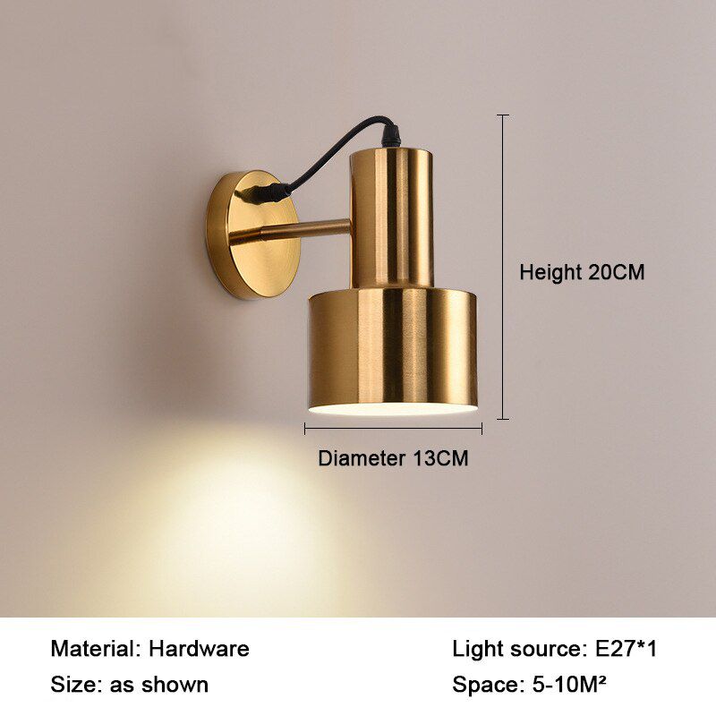 Led Lights Nordic Creative Personality Golden Living Room Home Decor Bedroom Corridor Background LED Wall Lamp For Home Fixture