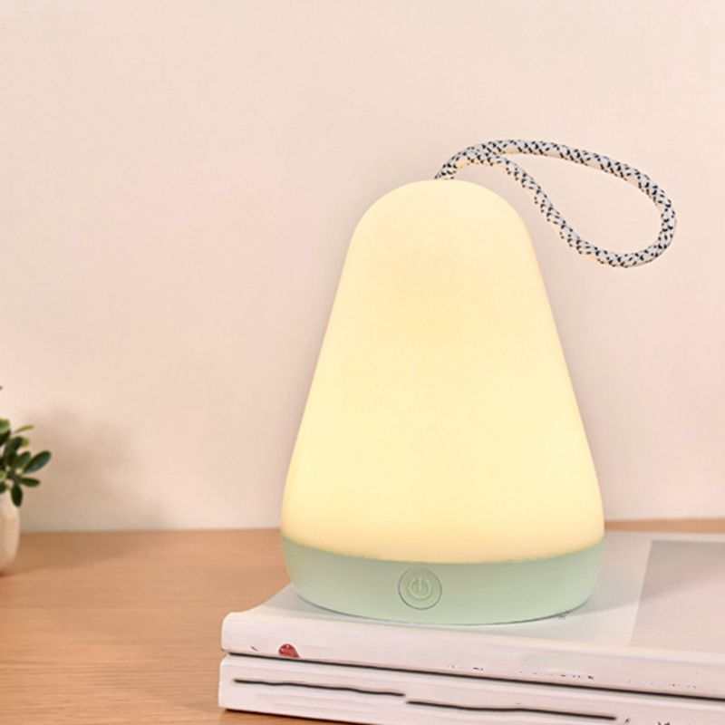 Portable LED Night Light Rechargeable Remote Light Timed Children Cute Night Lamp Bedroom Light Green B