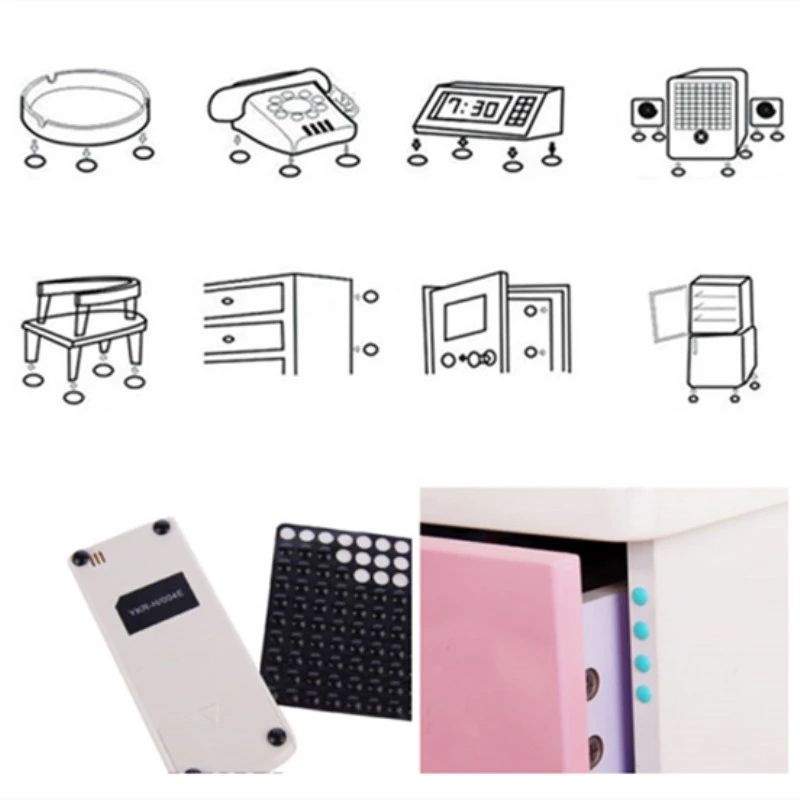 100 Pcs Wall Stickers Self Adhesive Buffer Bumper Toilets Drawer Door Cabinets Anti-collision Non Slip Silicone Pad Professional safety design