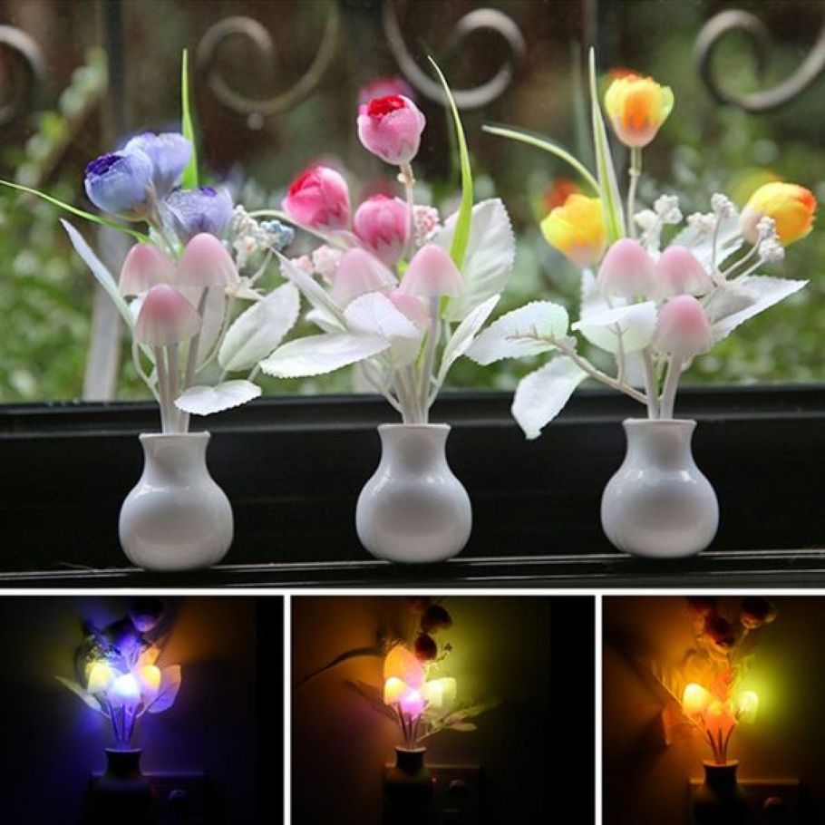 3 PCS- LED Dream Mushroom Lamp - multi color