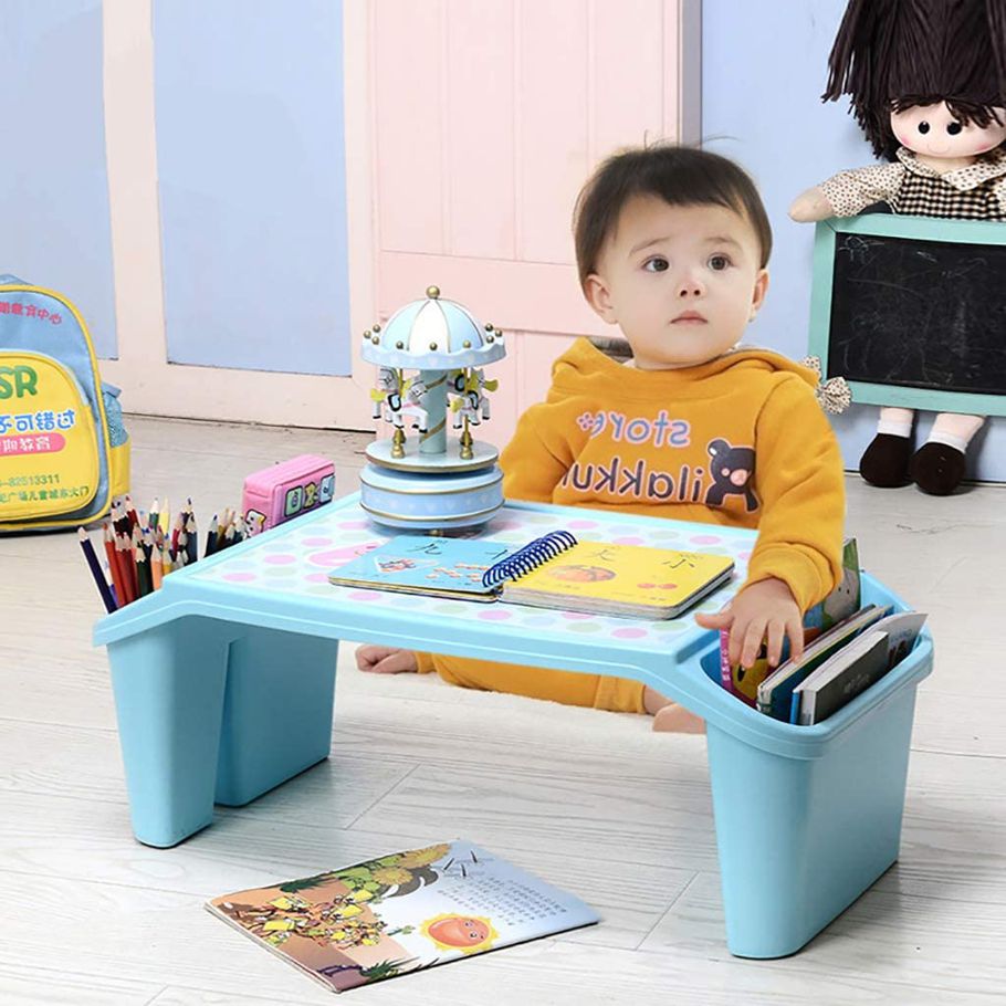 Children Learning Plastic Bed Table Baby Student Desk Reading And Writing Storage Table