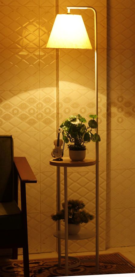 Ironic Floor Lamp with Side Table / Lamp Shade
