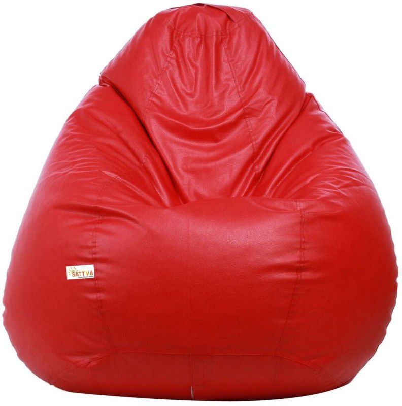 Sattva XXXL Tear Drop Bean Bag Cover (Without Beans)  (Red)