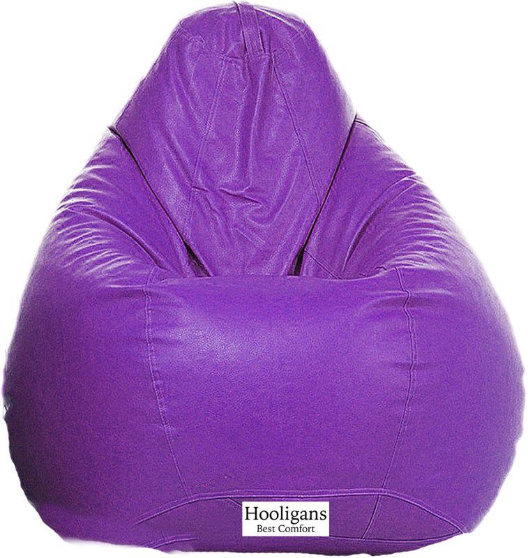 HOOLIGANS XXXL Tear Drop Bean Bag Cover (Without Beans)  (Purple)