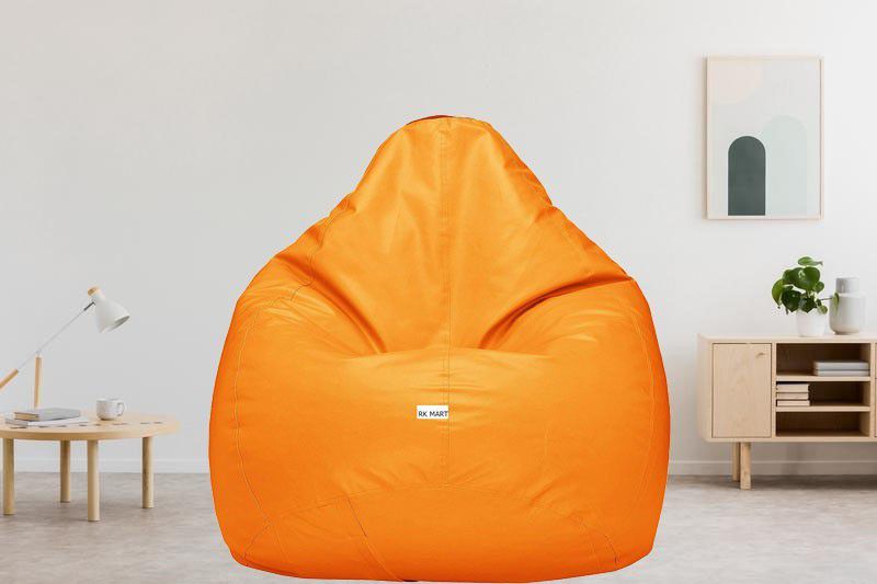 RK MART XL Tear Drop Bean Bag Cover (Without Beans)  (Orange)