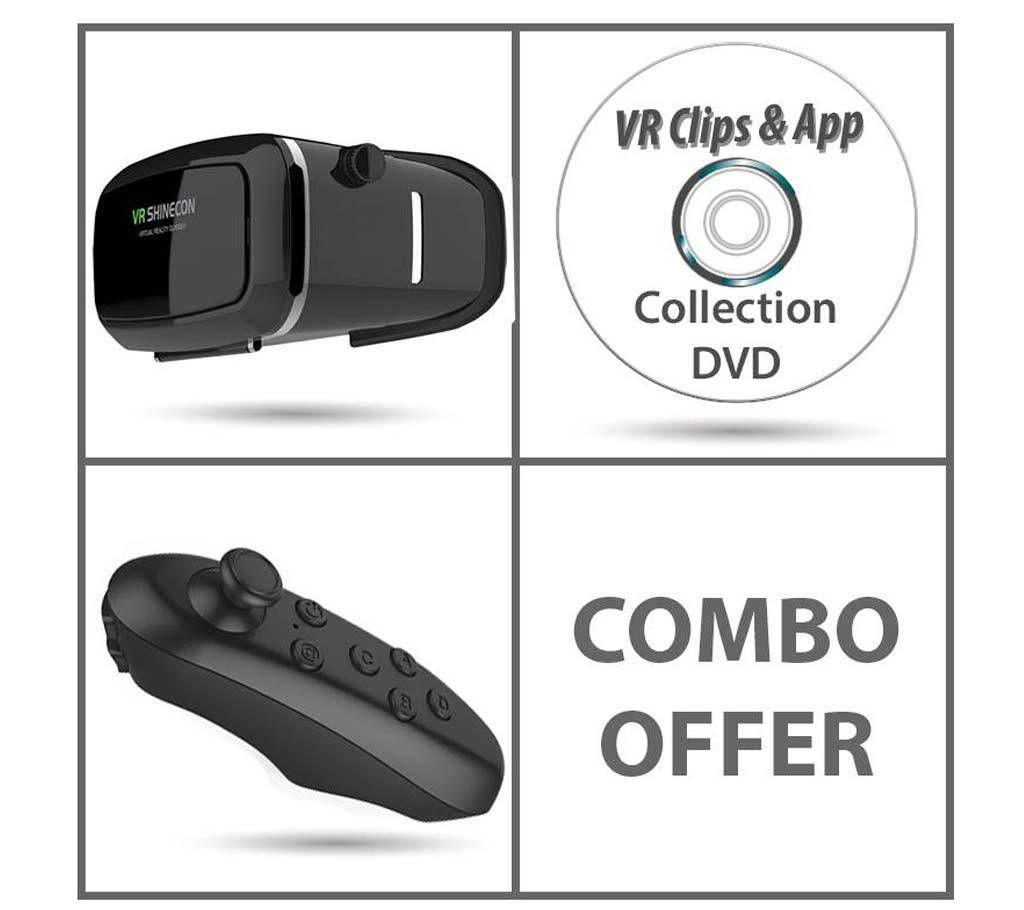 SHINECON VR BOX With Remote & VR Movie Collection