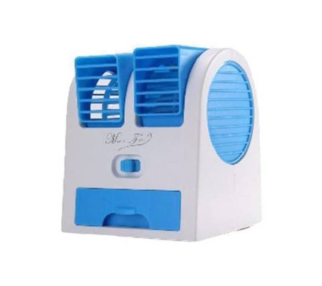 USB Mini Double Fan Air Cooler–Blue And White