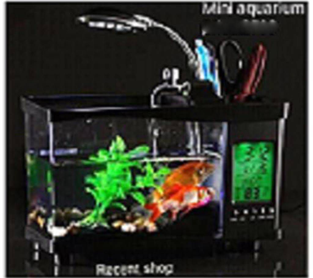 Mini Aquarium with Digital Clock