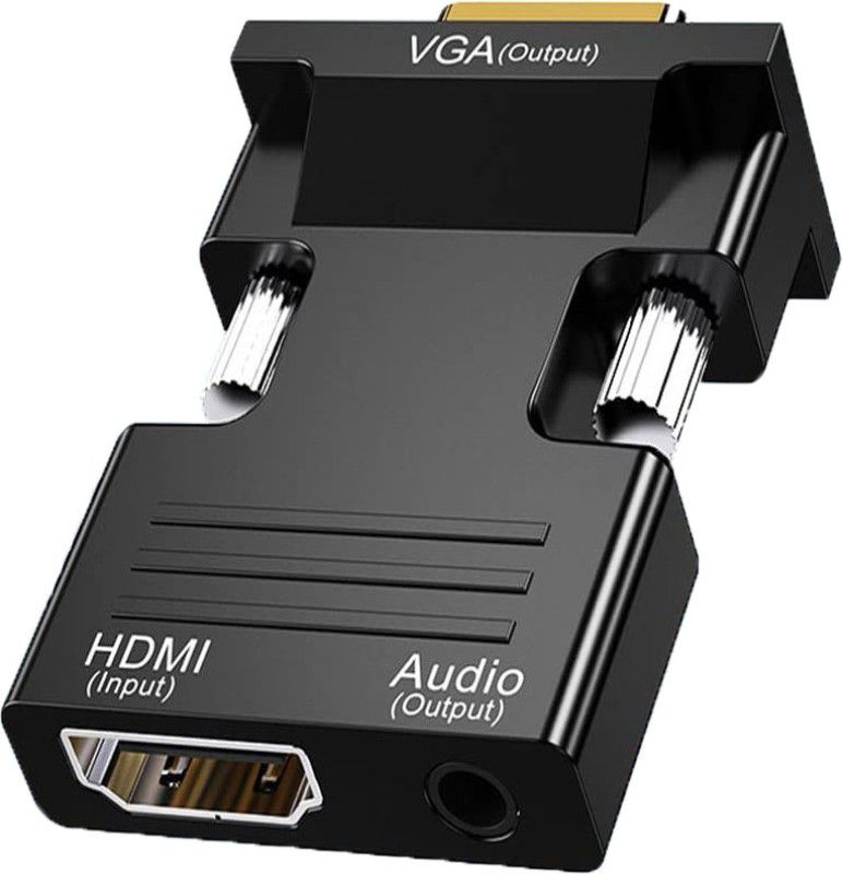 All mobile solution HDMI To VGA Converter with Audio Video 1080p Connector For HDTV/Laptop.(0301) Gaming Adapter  (Black, For PC, PS3, PS4)