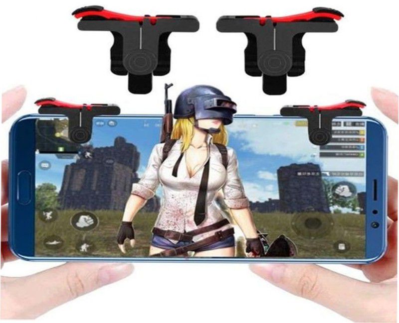 AMUSING Pubg Gamepad Mobile Phone Game Controller Shooter Trigger Fire Free Grip Button Gamepad  (Red, Black, For Android, iOS)