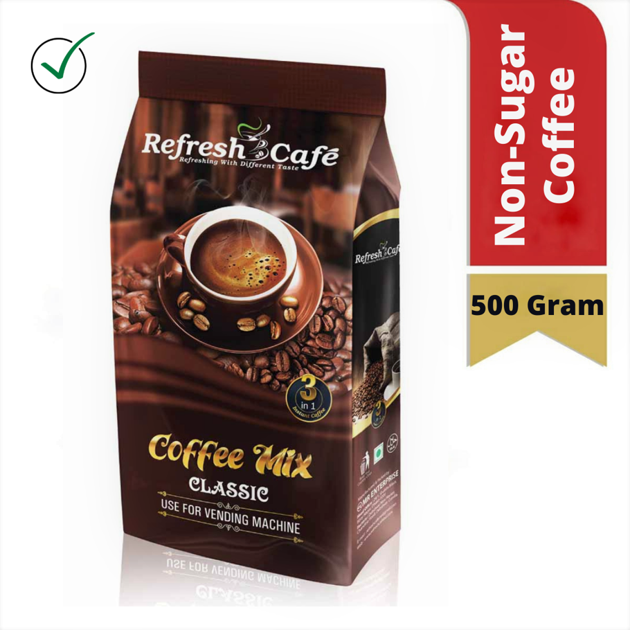 Non-Sugar Coffee 500 GRAM Puch Pack - 3 in 1 Instant Coffee