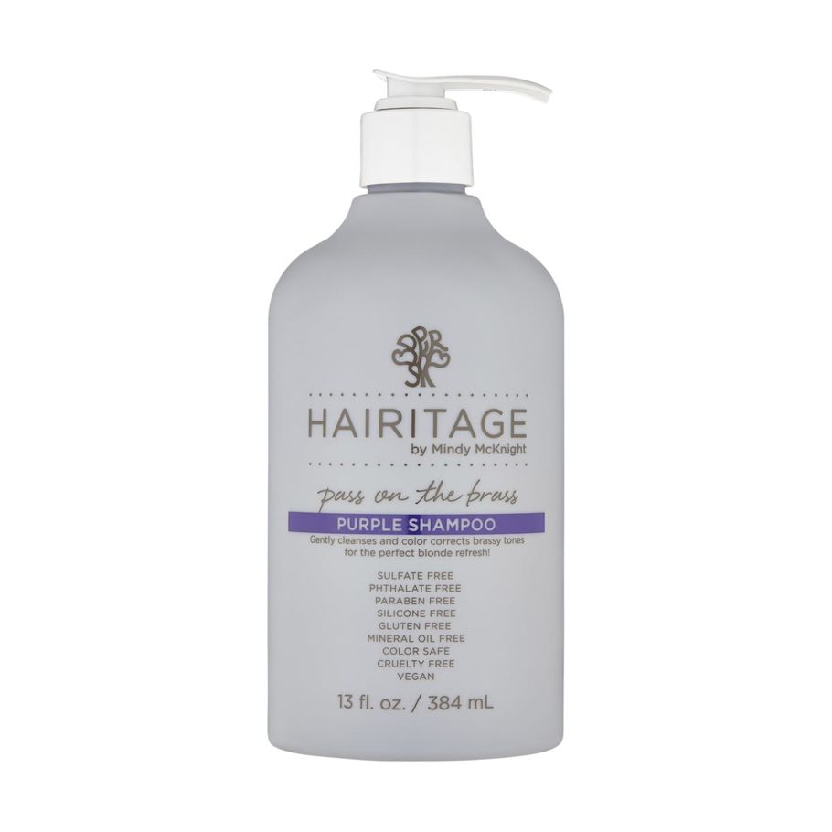 Hairitage by Mindy McKnight Pass on the Brass Purple Shampoo 384ml - Plum Seed Oil, Heartsease, Murumuru Butter and Jojoba