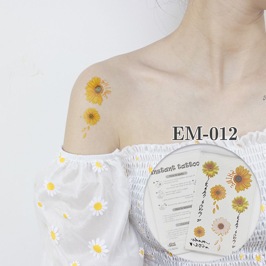 Tattoo Sticker Easy to Remove Fake Body Chrysanthemum Tattoo