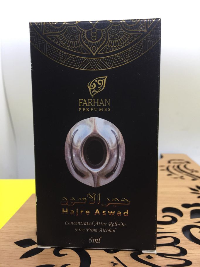 Hajre Aswad Al Farhan Attar for Men and Women Non Alcoholic Perfume Long Lasting Ator - 6ml