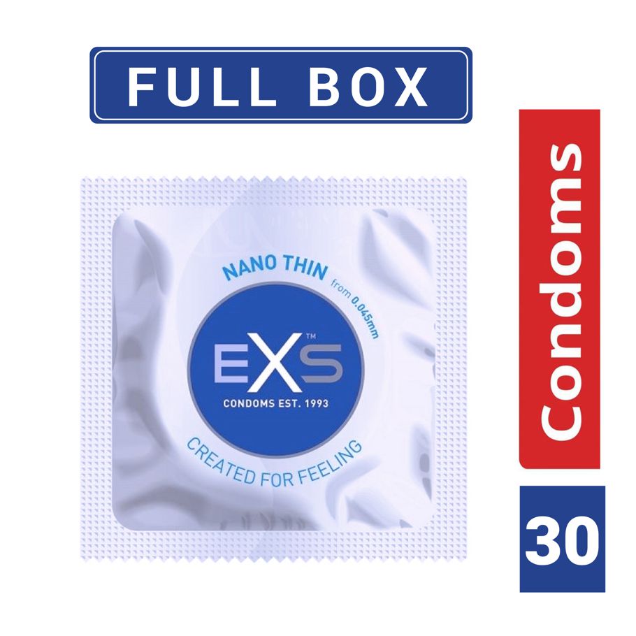 EXS - Nano Thin Condom - Full Box - 3x10=30pcs (Made in UK)