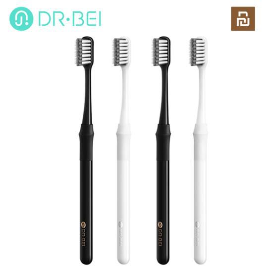 DR BEI 4Pcs Bamboo Toothbrush Small Head Cleaning Gums Dental Care Manual Bass Toothbrush