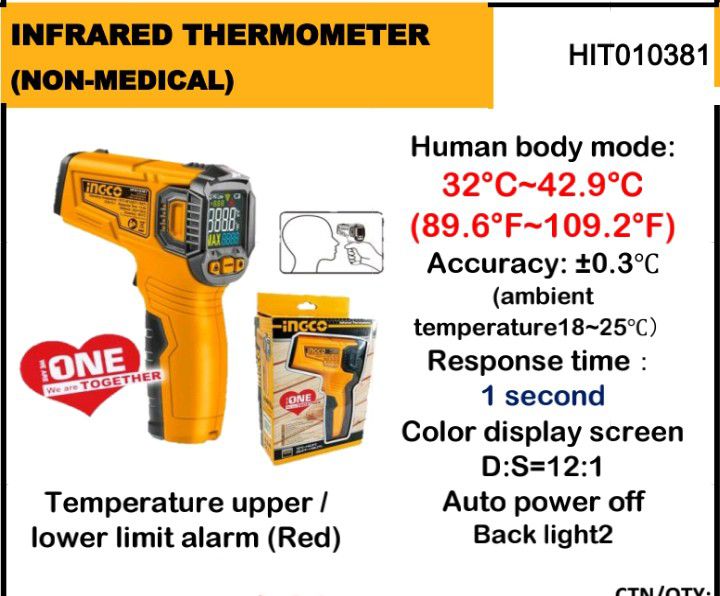 Infared Thermometer INFRARED THERMOMETER Non-medical INGCO HUMAN B0DY