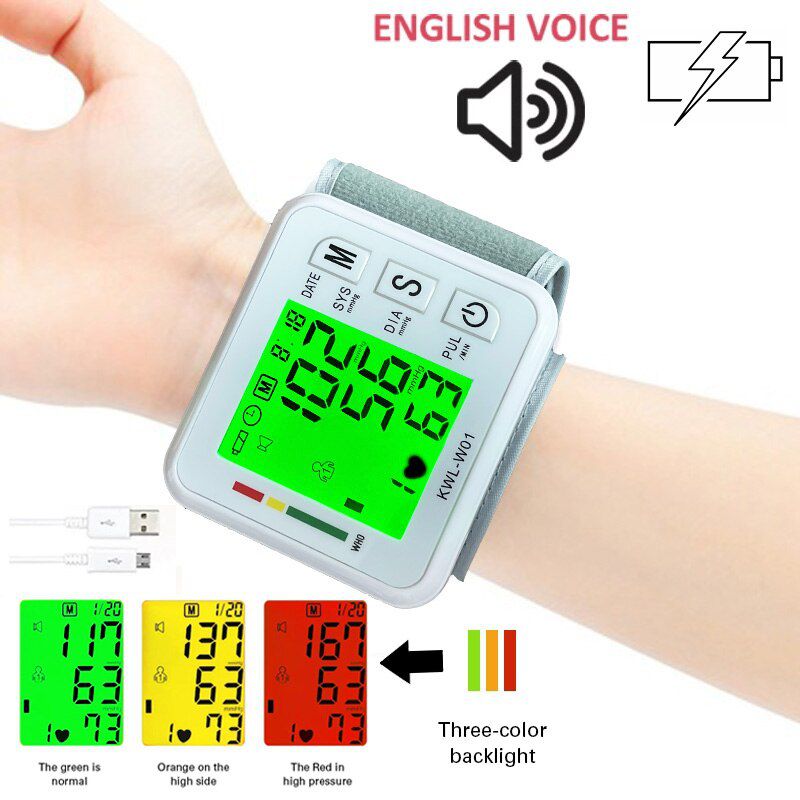 Sphygmomanometer portable Wrist  pressure monitor tonometer Machine saint health medical equipment BP Heart Rate meter