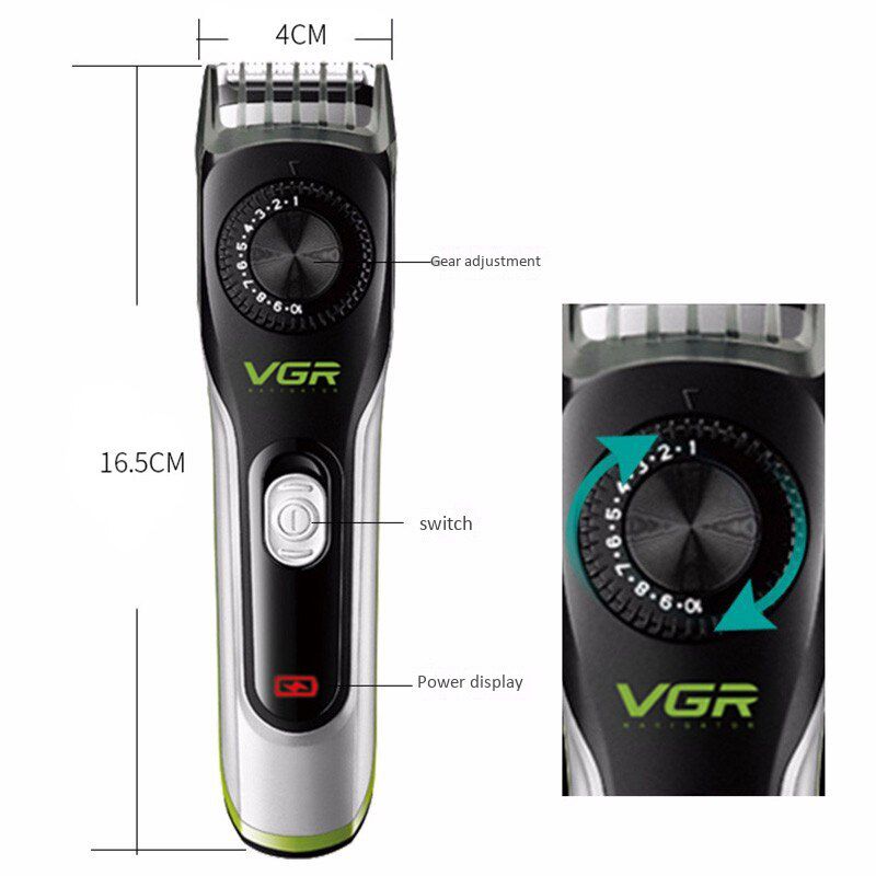VGR V-028 Electric Hair Clipper Men'S Self-Service Hair Clipper Electric Beard Trimmer Waterproof Electric Clipper with Precisio Runtime: 90 min Trimmer for Men  (Black)