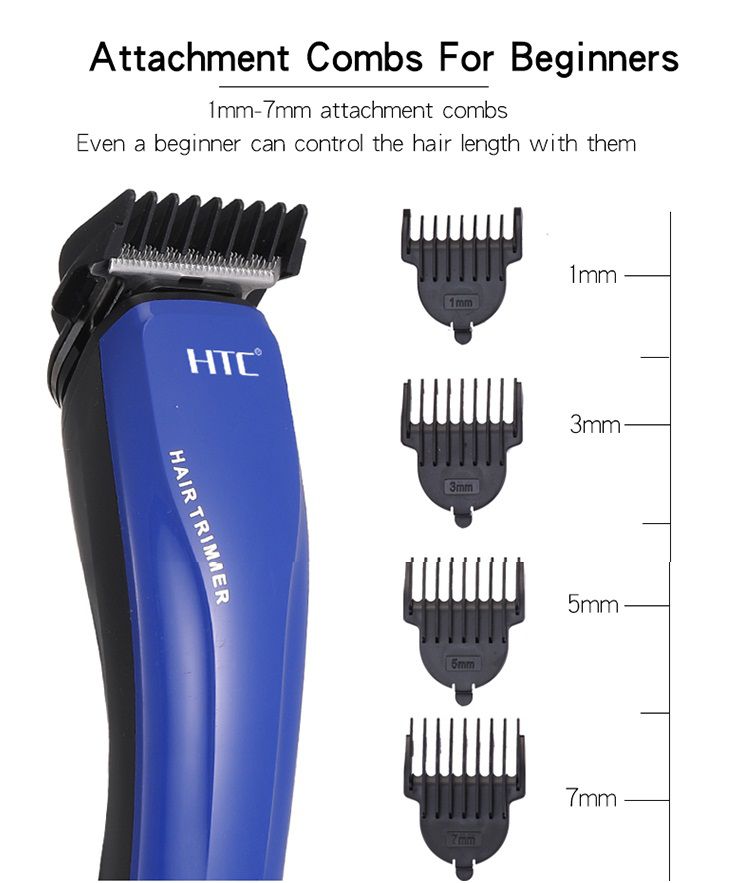 HTC AT-528 rechargeable zero gaped facial hair cutting machine men's clipper mini cordless trimmer