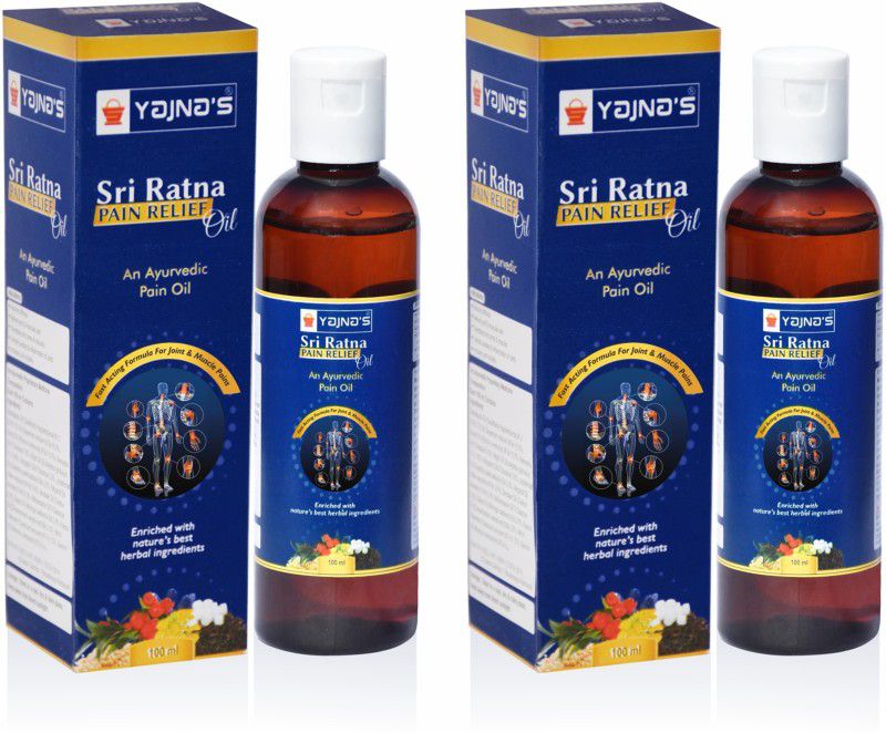 YAJNAS Sri Ratna 100 ml (Pack of 2) Ayurvedic Oil / Natural Pain Relief Oil for Knee, Shoulder and Muscular Pain, Arthritis Pain, Joint Pain, Back Pain, Upper Back Pain, Neck Pain, Sprains and Spasms Liquid  (2 x 100 ml)
