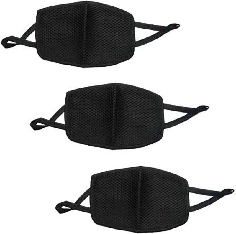 VOCADO Reusable Anti-dust Anti-Pollution Masks Respirator (3 Piece) Unisex Reusable Pollution Mask Black Set 3  (Black, Free Size, Pack of 1)