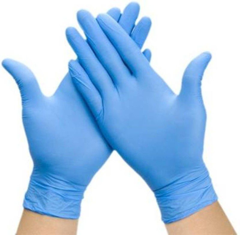 D.B.Z Disposable Waterproof Blue Color Nitrile Examination Gloves-- pack of 10 Nitrile Examination Gloves  (Pack of 10)