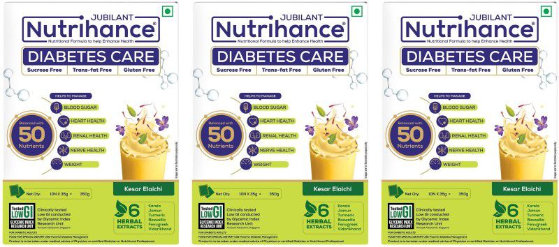 JUBILANT Nutrihance Nutrihance Diabetes Care ,Manage Blood Sugar Levels ,Nutrition Drink -350gm x 3 Nutrition Drink  (3x350 g, Kesar Elaichi Flavored)