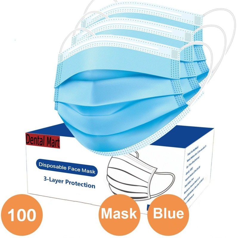 DM SPECIALLY FOR SPECIALIST Face Masks Water Resistant Surgical Mask  (Blue, Free Size, Pack of 100, 3 Ply)