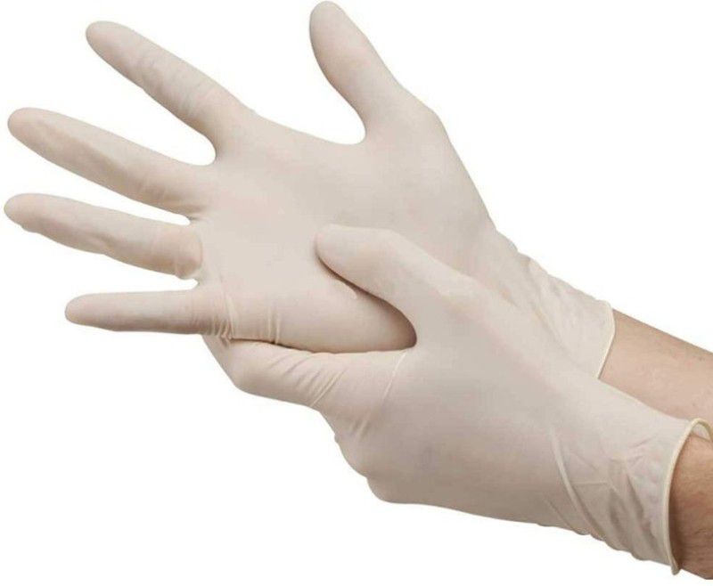 krishna traders Medical Examination Disposable Hand Gloves-Medium (40Pcs) Latex Examination Gloves  (Pack of 40)