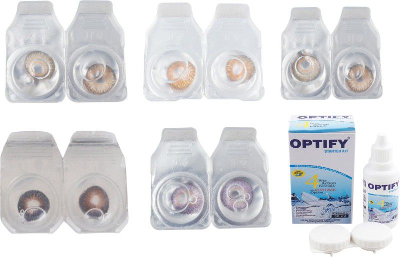 Optify Monthly Disposable  (0, Colored Contact Lenses, Pack of 5)