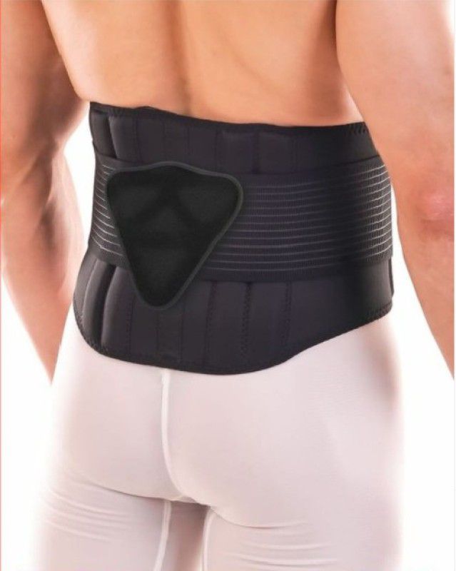 KREVETY Lumbo Sacral (L.S Belt) Corset- Back Pain Belt Waist Support Waist Support Lumbar Support  (Black)