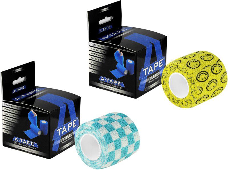 A-TAPE Self Adhesive Bandage Printed (5 cm X 4.5 meters, Pack of 2) Cohesive Elastic Crepe Bandage  (5 cm)