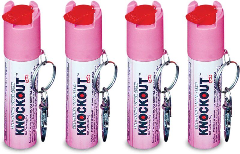 Knockout Self Defence Pepper Spray for women safety (Pack of 4) Pepper Stream Spray