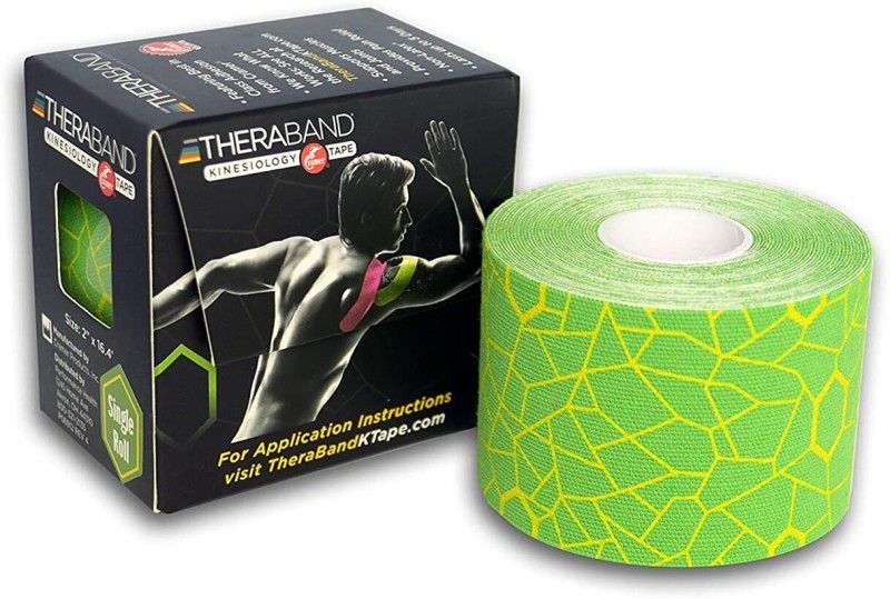 Theraband Kinesiology Tape Standard Roll, Black/White Print, 2 Inch X 16.4 Feet Bandage Protector  (Adult Hand)